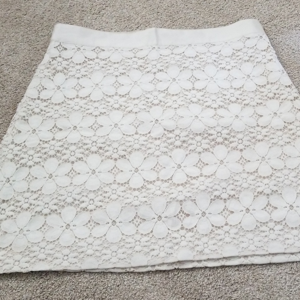 White mini skirt